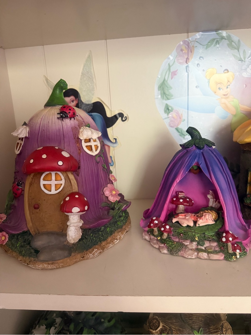 Purple Fairy Mushroom House and Canopy Figurine Set by Hearthsong